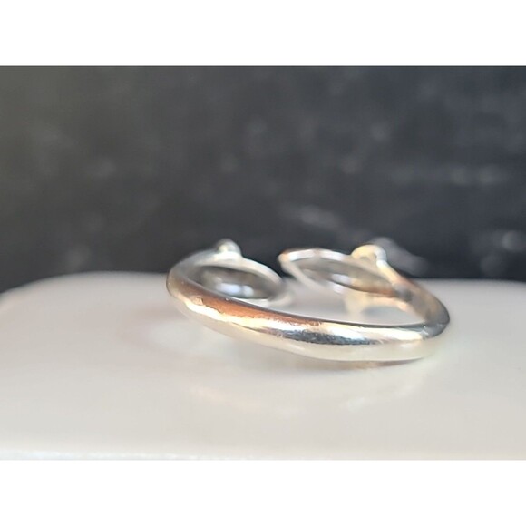 925 Sterling Silver Dolphin Bypass Ring Vintage SIZE US 6.75 - Picture 6 of 10